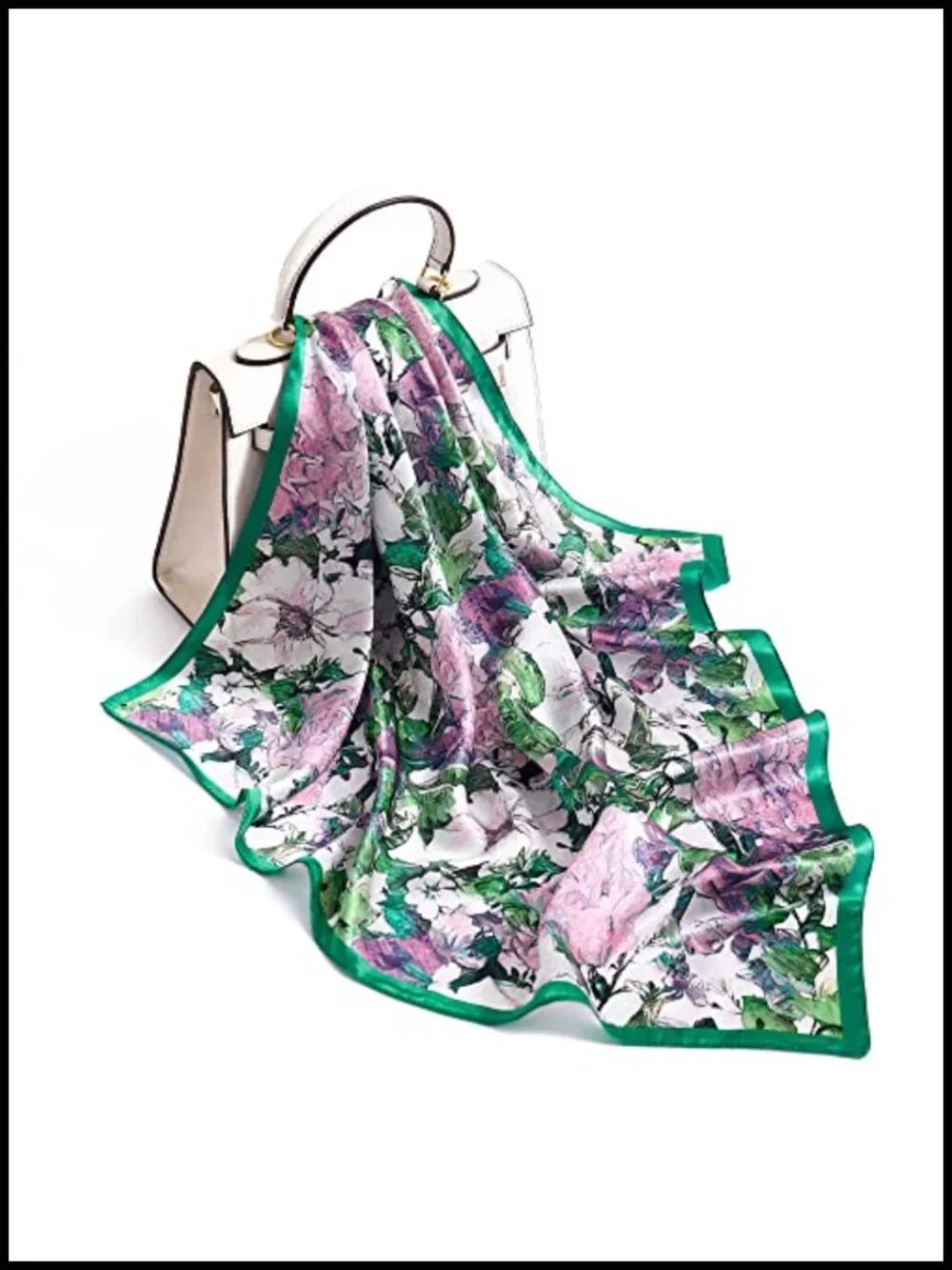 100% Pure Mulberry Silk Square Scarf 27x27 Lightweight Hair Headscarf